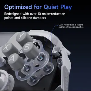 EasySMX X05Pro Wireless Gaming Controller, Hall Effect Joysticks, Dual-Stage Triggers, 4-Zone Vibration, 8-Way D-Pad, RGB Lighting, Multiplatform, White