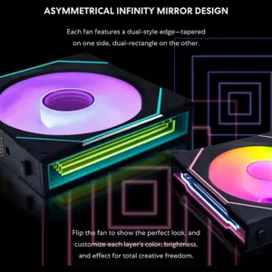 Lian Li UNI Fan SL-Infinity Wireless 120 Triple Pack Reverse Blade White, 2.4GHz Wireless, ARGB, Infinity Mirror, Low Noise, Controller Included