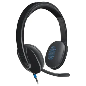 Logitech H540 USB Computer Headset, Noise Canceling Mic, On-Ear Controls, USB-A Connection