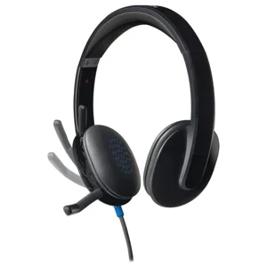 Logitech H540 USB Computer Headset, Noise Canceling Mic, On-Ear Controls, USB-A Connection