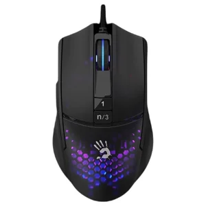 Bloody L65 Max Lightweight Gaming Mouse, 12000 CPI, RGB Animation, 4M Onboard Memory, Honeycomb