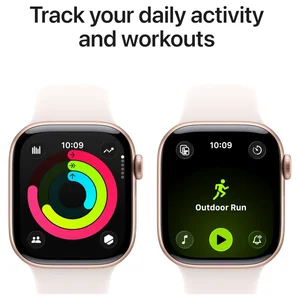 Apple Watch Series 11 GPS 42mm Smartwatch, Sleep Score, Fitness Tracker, Health Monitoring, Always-On Display, Water Resistant, Rose Gold Aluminum Case with Light Blush Sport Band S/M