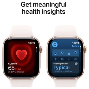 Apple Watch Series 11 GPS 42mm Smartwatch, Sleep Score, Fitness Tracker, Health Monitoring, Always-On Display, Water Resistant, Rose Gold Aluminum Case with Light Blush Sport Band S/M