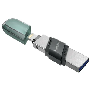SanDisk iXpand Flash Drive Flip Flash Drive, 64GB Lightning and USB Type-A USB 3.1 Gen 1, Sea Green, SDIX90N-064G-GN6NN