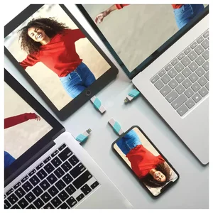SanDisk iXpand Flash Drive Flip Flash Drive, 64GB Lightning and USB Type-A USB 3.1 Gen 1, Sea Green, SDIX90N-064G-GN6NN