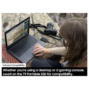 Samsung T9 Portable SSD External Solid State Drive, 2TB USB 3.2 Gen 2x2 Up To 2,000MB/s, Black MU-PG2T0B