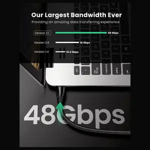 UGREEN 8K HDMI 2.1 Cable, 8K@60Hz 4K@120Hz 48Gbps eARC Dolby Vision HDCP 2.2, 2m 80403