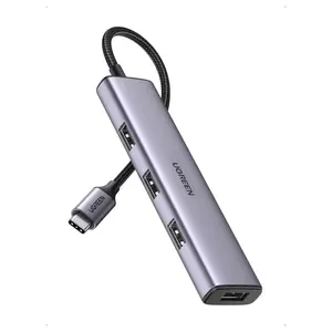 Ugreen Aluminium USB-C Hub 4 Port USB 3.0 Multiport Splitter, 5Gbps Fast Transfer, Aluminum Alloy Cooling, Flexible Nylon Cable, 20841
