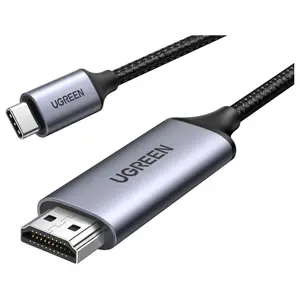 Ugreen USB-C to HDMI Cable, 4K At 60Hz, Thunderbolt 4/3 To HDMI, 1.5m, Gray Black 50570