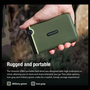 Transcend StoreJet 2TB Rugged External Hard Drive Micro-USB 3.2 Gen 1, TS2TSJ25M3S