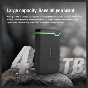 Transcend StoreJet 2TB Rugged External Hard Drive Micro-USB 3.2 Gen 1, TS2TSJ25M3S