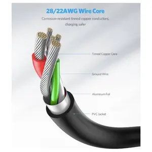 Ugreen USB 3.0 A Male to Type C Male Cable, 5Gbps, 3A, 1m, Black 20882