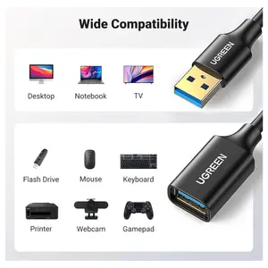 Ugreen USB 3.0 Extension Cable USB Extender Male to Female, 50Gbps, 3m, Black 30127