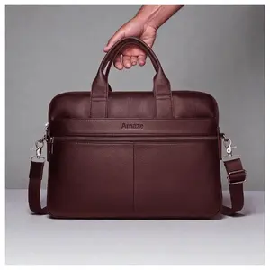 Amaze Executive Original Leather Bag A925, Fits Up To 15.6", Brown