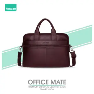 Amaze Executive Original Leather Bag A925, Fits Up To 15.6", Brown