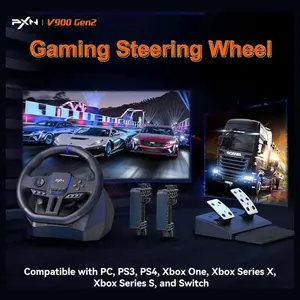 PXN V900 Gen2 PC Racing Wheel, Universal USB, 270 and 900 Degree, with Pedals