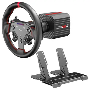 PXN VD4 Bundle PC Sim Racing Setup, 4Nm Direct Drive Servo Motor Base, 11-Inch W AS Racing Wheel, PD HM Brake and Throttle Pedals
