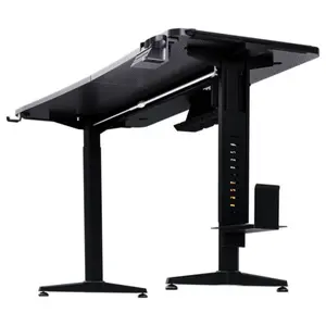 AndaSeat Terminator Adjustable Gaming Desk, RGB Gaming Atmosphere Lights, 71-117cm Height, 160x60cm, 100kg Max, AD-D-DD1-1600L-01-B