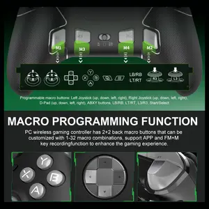 PXN P5 Gaming Controller, 2.4G Wireless, Hall Effect Joystick, Hall Triggers, 1000Hz Polling Rate, Tri-Mode 2.4G BT SW, Black