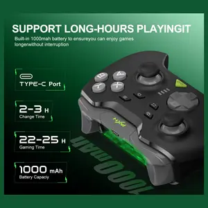 PXN P5 Gaming Controller, 2.4G Wireless, Hall Effect Joystick, Hall Triggers, 1000Hz Polling Rate, Tri-Mode 2.4G BT SW, Black