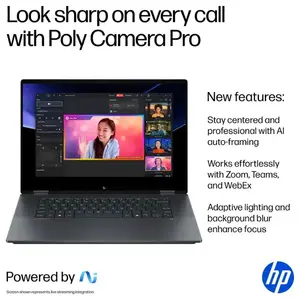 HP OmniBook X AS0023dx Flip 16 2 In 1 Laptop Intel Core Ultra 7 256V 16GB RAM 1TB SSD 16" 2K 1200p IPS Touchscreen Backlit KB Windows 11 Eclipse Gray