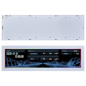 Lian Li Universal IPS Screen With Modular Freestanding Mount Case Bracket, 8.8" 1920x480 60Hz 500 Nits, USB Plug and Play, Metal White