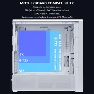 Lian Li LANCOOL 217 INF Infinity Mirror Computer Case Mid-Tower PC Gaming Case, Tempered Glass, White