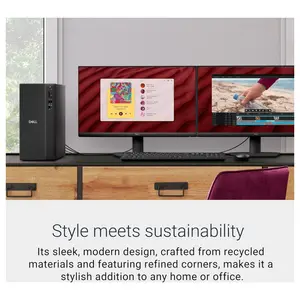 Dell ECT1250 Desktop Computer Tower Intel Core i3-14100, 8GB DDR5, 512GB NVMe SSD