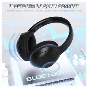 ATTACK SHARK G300 Wireless Over-Ear Headphones, Active Noise Cancelling, Bluetooth 5.3, Built-in Mic, Black