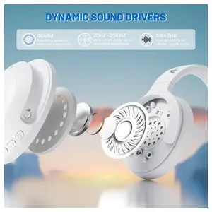 ATTACK SHARK G300 Wireless Over-Ear Headphones, Active Noise Cancelling, Bluetooth 5.3, Built-in Mic, White
