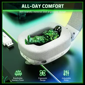ATTACK SHARK L80PRO Wireless Gaming Headset, Tri-Mode 2.4GHz Bluetooth Wired, White