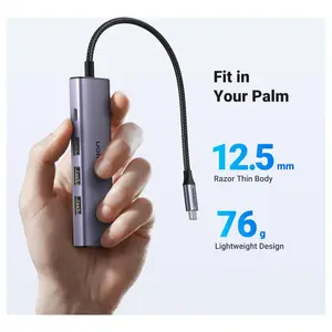 UGREEN 5-in-1 USB C Hub, 4K At 60Hz HDMI, 100W PD, 3 USB-A 3.0, 5Gbps, 15597