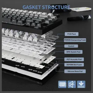 Attack Shark X820 Ultra Wireless Mechanical Keyboard 75% Hot Swappable Gaming Keyboard BT 2.4G Wired RGB PBT Keycaps Moonlight Gradient