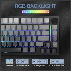 Attack Shark X820 Ultra Wireless Mechanical Keyboard 75% Hot Swappable Gaming Keyboard BT 2.4G Wired RGB PBT Keycaps Moonlight Gradient