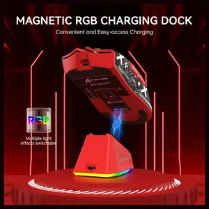 Attack Shark X11 Lightweight Wireless Gaming Mouse With RGB Charging Dock Tri-Mode 2.4G USB-C Wired BT, 22K DPI, PAW3311 Optical Sensor, 5 Programmable Buttons, Red