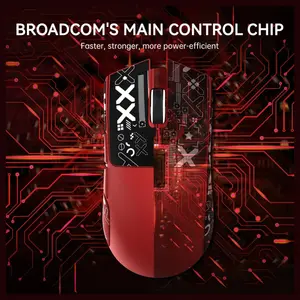 Attack Shark X11 Lightweight Wireless Gaming Mouse With RGB Charging Dock Tri-Mode 2.4G USB-C Wired BT, 22K DPI, PAW3311 Optical Sensor, 5 Programmable Buttons, Red