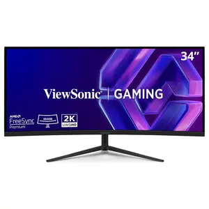 ViewSonic VX3418C-2K Curved Gaming Monitor, 34" UWQHD, 180Hz, 1ms MPRT, FreeSync Premium