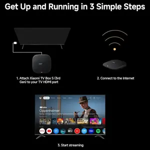 Xiaomi TV Box S 3rd Gen Streaming Media Player, 4K UHD Google TV, 32GB, Wi-Fi 6 HDMI 2.1, MDZ-32-AA