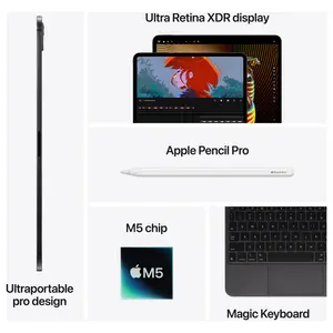 Apple 11" iPad Pro M5 Chip, 256GB Wi-Fi Only, Space Black MDWK4 Silver MDWL4