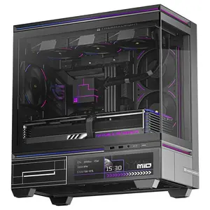 Thermalright TL-M10 VISION Mid Tower Case, 9.16" LCD Display, 4x ARGB Fans, Black