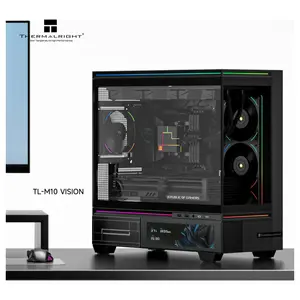 Thermalright TL-M10 VISION Mid Tower Case, 9.16" LCD Display, 4x ARGB Fans, Black