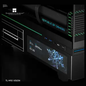Thermalright TL-M10 VISION Mid Tower Case, 9.16" LCD Display, 4x ARGB Fans, Black