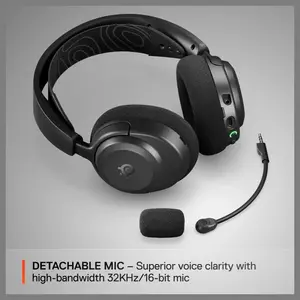 SteelSeries Arctis Nova 3P Wireless Multi-Platform Gaming Headset, Mobile App Control, 40Hr Battery, Neodymium Magnetic Drivers, 2.4GHz and Bluetooth, Black 61686