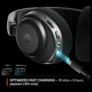 SteelSeries Arctis Nova 3P Wireless Multi-Platform Gaming Headset, Mobile App Control, 40Hr Battery, Neodymium Magnetic Drivers, 2.4GHz and Bluetooth, Black 61686
