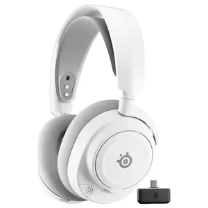 SteelSeries Arctis Nova 7 Wireless Gen 2 Gaming Headset, Real-Time App Control, 50+Hr Battery, Neodymium Magnetic Drivers, 2.4GHz and Bluetooth, PC PS5 PS4 Switch 1/2 Mobile, White 61731