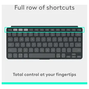 Logitech Keys-to-Go 2 Portable Bluetooth Tablet Keyboard with Built-in Cover, Wireless, Graphite
