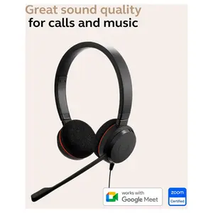 Jabra Evolve 20 Wired Headset Dual-Ear, USB-C and USB-A, Call Control, Black