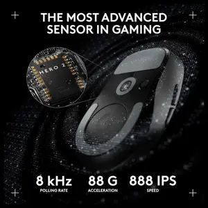 Logitech G PRO X Superlight 2c Lightspeed Gaming Mouse, 44K DPI, Up To 8kHz Polling, Black