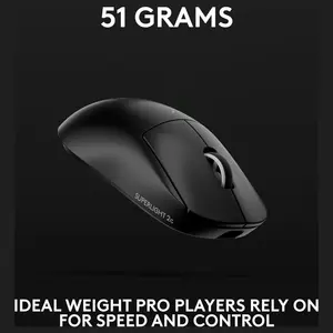 Logitech G PRO X Superlight 2c Lightspeed Gaming Mouse, 44K DPI, Up To 8kHz Polling, Black