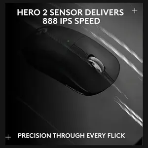 Logitech G PRO X Superlight 2c Lightspeed Gaming Mouse, 44K DPI, Up To 8kHz Polling, Black